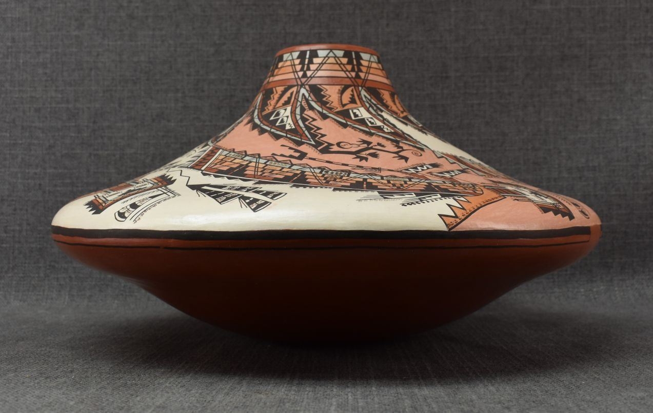 Artwork by Celinda Kaaybaah Mckelvey, NAVAJO POTTERY VASE (CELINDA KAAYBAAH MCKELVEY), Made of polychrome painted