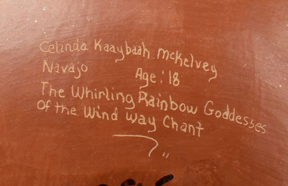 Artwork by Celinda Kaaybaah Mckelvey, NAVAJO POTTERY VASE (CELINDA KAAYBAAH MCKELVEY), Made of polychrome painted