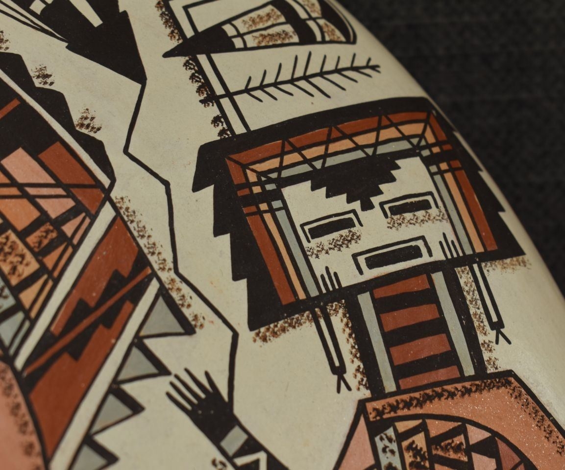 Artwork by Celinda Kaaybaah Mckelvey, NAVAJO POTTERY VASE (CELINDA KAAYBAAH MCKELVEY), Made of polychrome painted