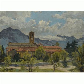 BERGLANDSCHAFT MIT KLOSTER - Wolfgang Taubert