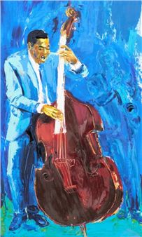 1955 Uelzen - Portrait von Milt Hinton - Öl/Papier - Jürgen Born