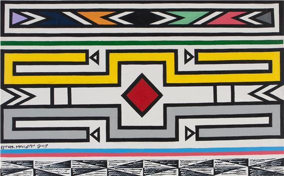  NDEBELE PATTERN by Esther Mahlangu, dated 2017