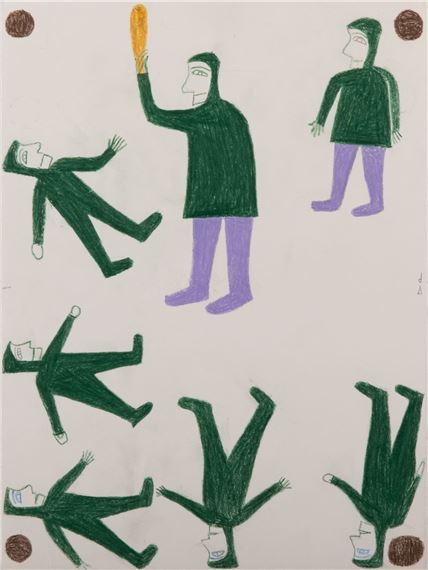 Untitled (In Pursuit of the Flat Ball by Jessie Oonark, circa 1970s