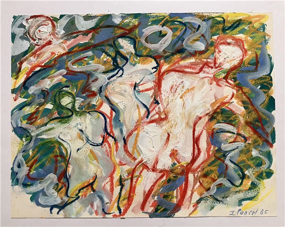 Baigneuses -  Canson by Jacques Poncet, datée 65