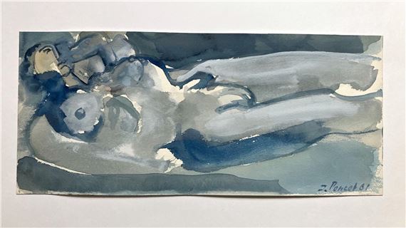 Le modèle étendu -  Canson by Jacques Poncet, datée 61