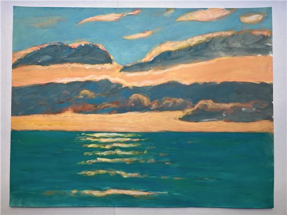 attribué à - Coucher de soleil sur la mer -  non