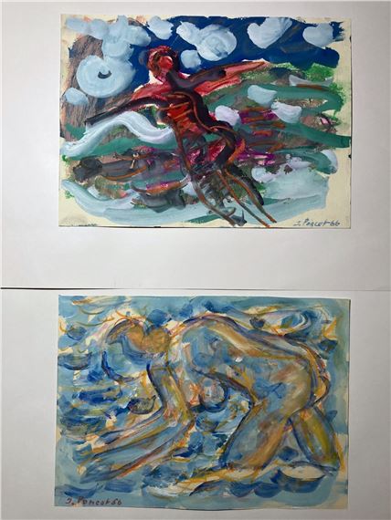 Plongeon et Baigneuse - Deux esquisses à la  et au