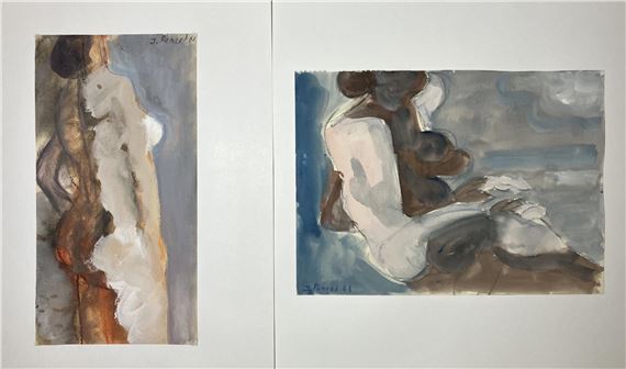 Nus féminins - 2  à la gouache et au fusain