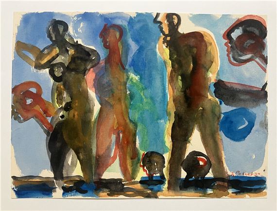 Les Baigneurs by Jacques Poncet, datée 72