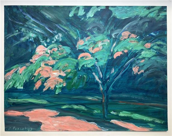 Le Cerisier en fleurs by Jacques Poncet, datée 93