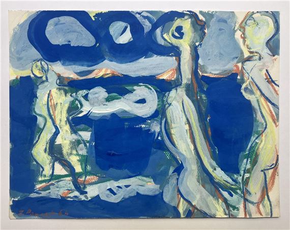 Les Baigneurs -  Canson by Jacques Poncet, datée 64