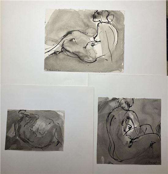 Études de nus - 2 dessins à la