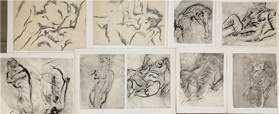 Études de nus - 9  et à l'encre by Jacques Poncet