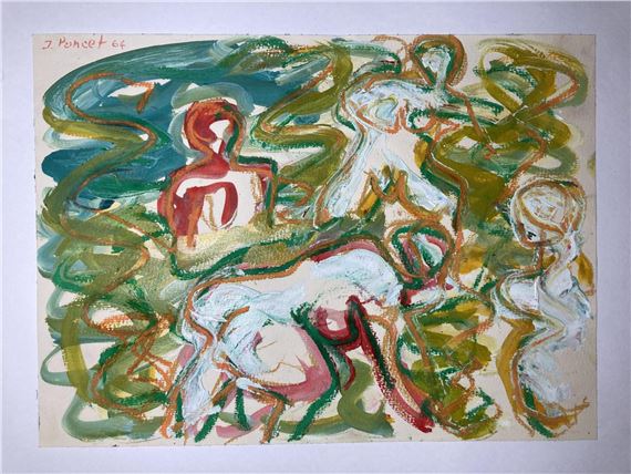 Baigneuses -  Canson by Jacques Poncet, datée 64