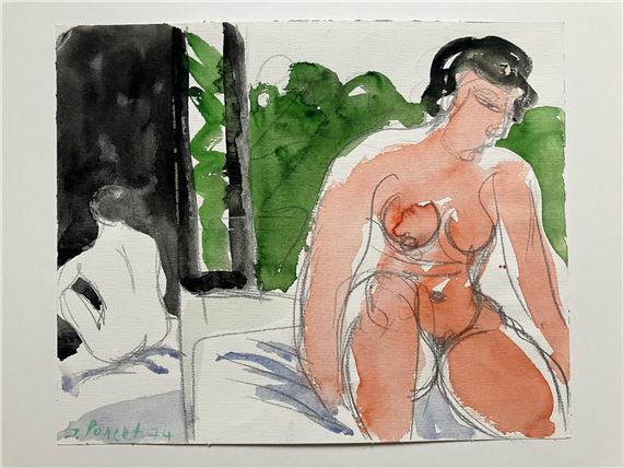 Le modèle devant le miroir by Jacques Poncet