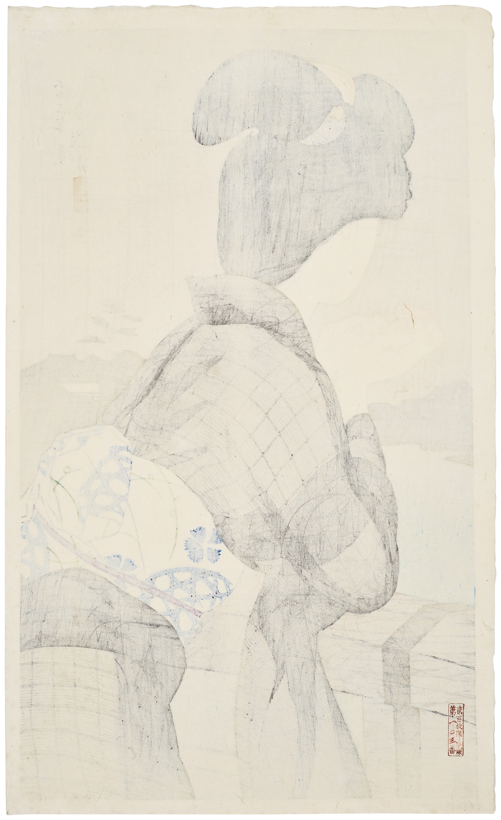 Artwork by Shinsui Ito, Suzumi (Evening cool), Made of Woodblock print