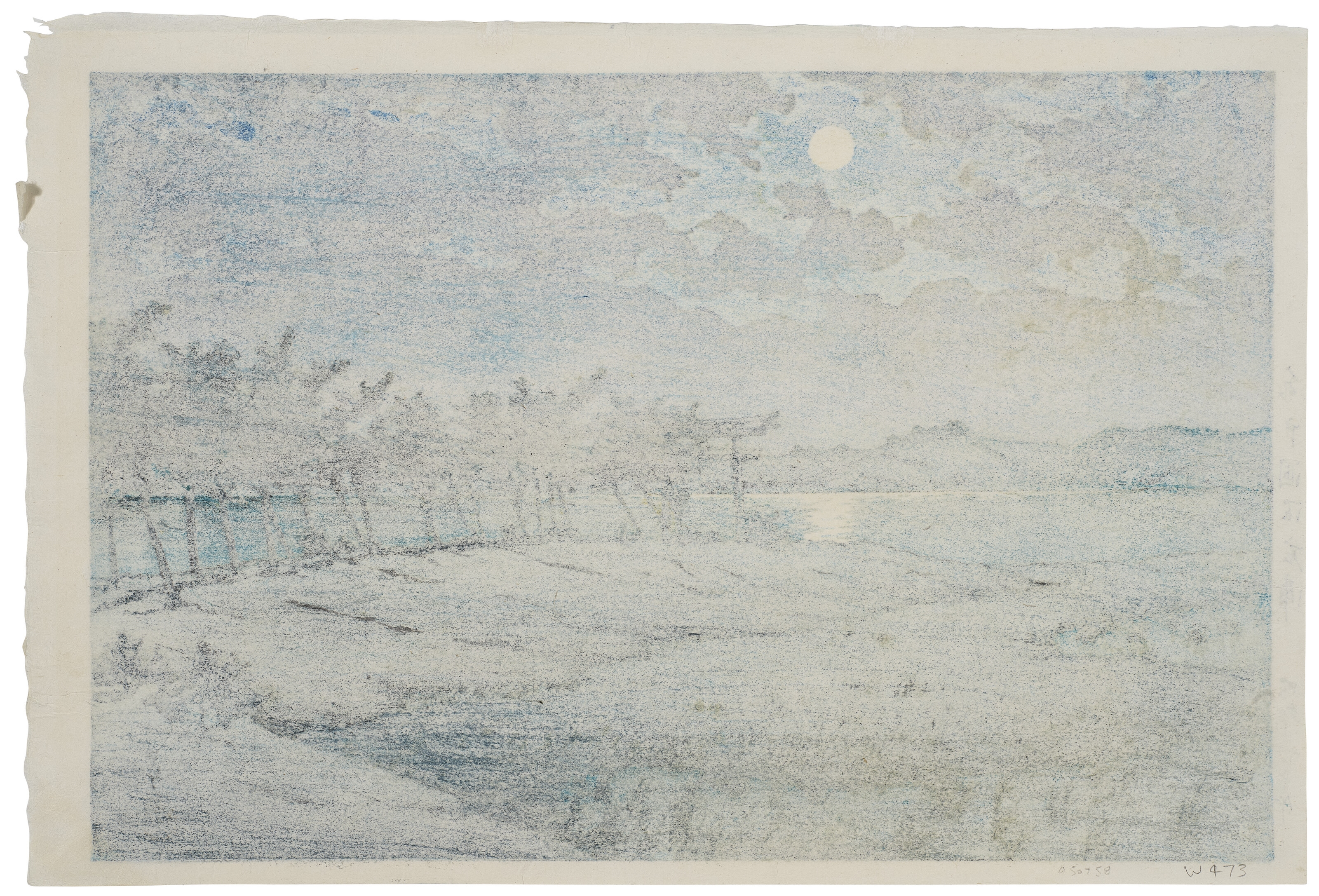 Artwork by Hasui Kawase, Mito, Hinuma, Hiroura, Made of Woodblock print