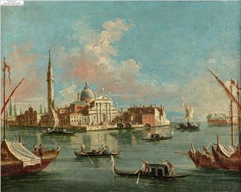 Le bassin de Saint Marc devant l'île de San Gorgio Maggiore, d'après Francesco Guardi - Venetian School, 20th Century