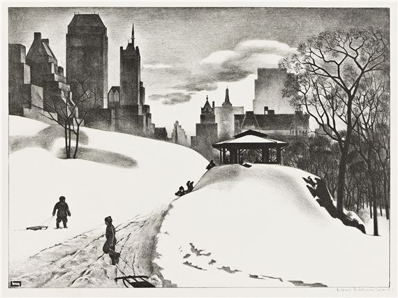 Winter Fun. by Louis Lozowick, 1940