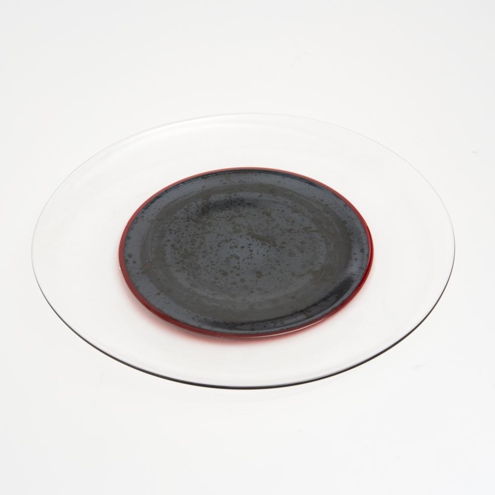 Artwork by Camilla Moberg, A CAMILLA MOBERG ART GLASS PLATE DIA.37CM, Made of GLASS PLATE