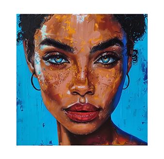 Untitled (Femme aux yeux bleus) - Ansou Niabaly