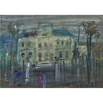 Herrschaftliches Haus bei Nacht - Alexandre Rochat