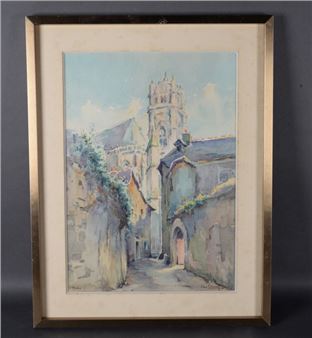 Vue de Rodez, Watercolor... - Lot - Max Worms