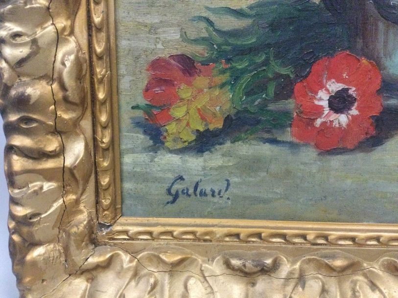 Artwork by Marie Galard, floral composition... - Lot