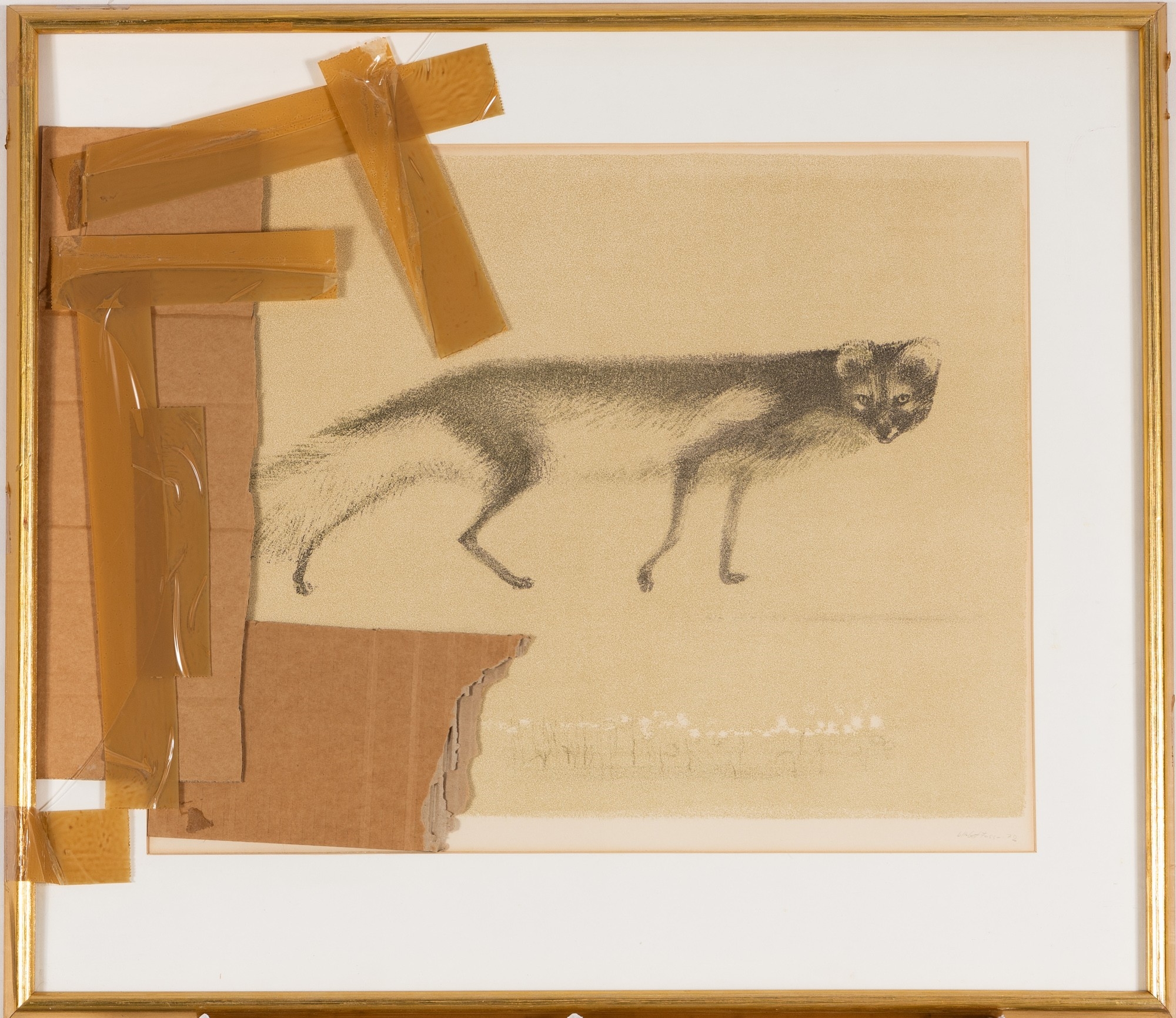 Artwork by Ulla Foss, Fox, Made of lithograph