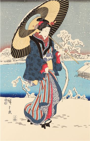 「大きな幸せ」Hiroshi Watanabe 版画 青い象 686/800 Ando or Utagawa Hiroshige • Buy exclusive fine art prints
