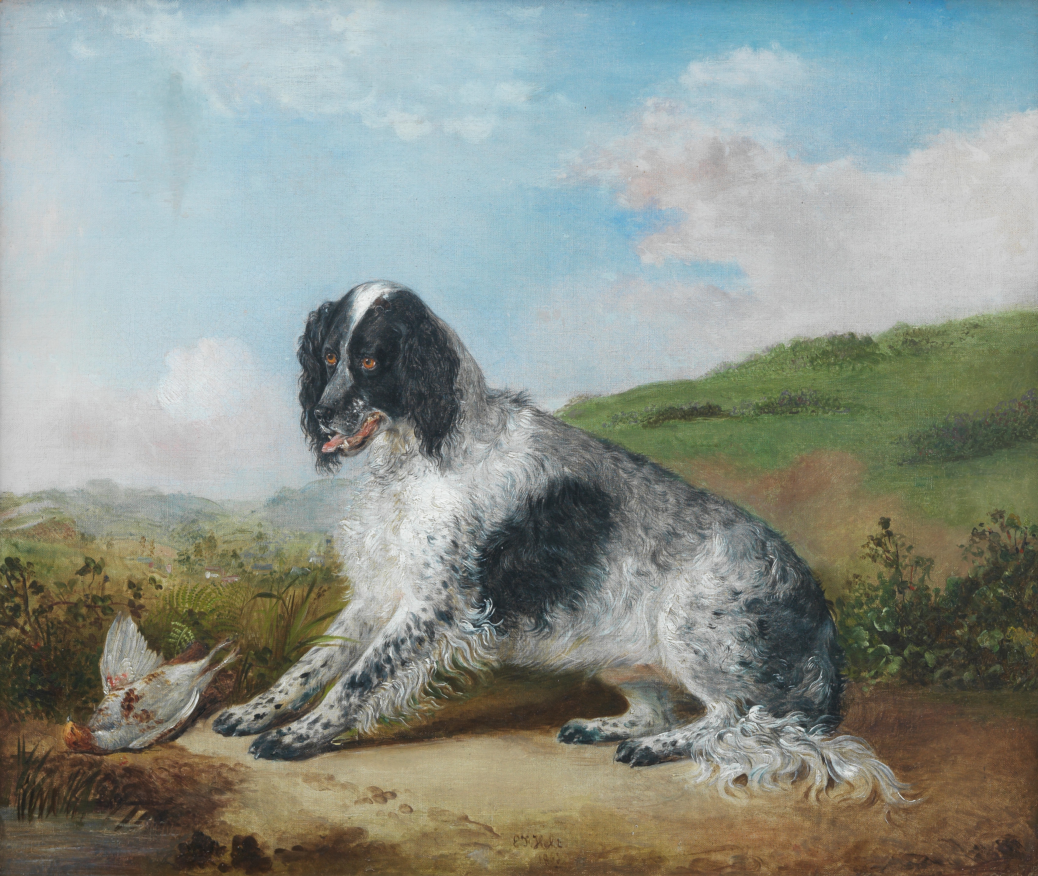 Edwin Frederick Holt | A Setter with a partridge (1863) | MutualArt
