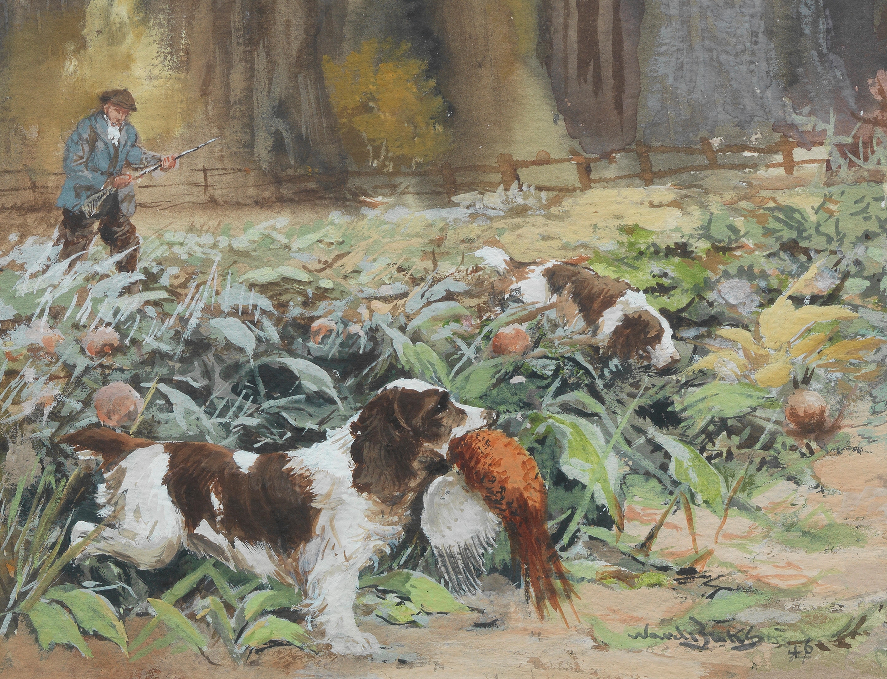 Reuben Ward Binks | Springer Spaniels at work (1946) | MutualArt