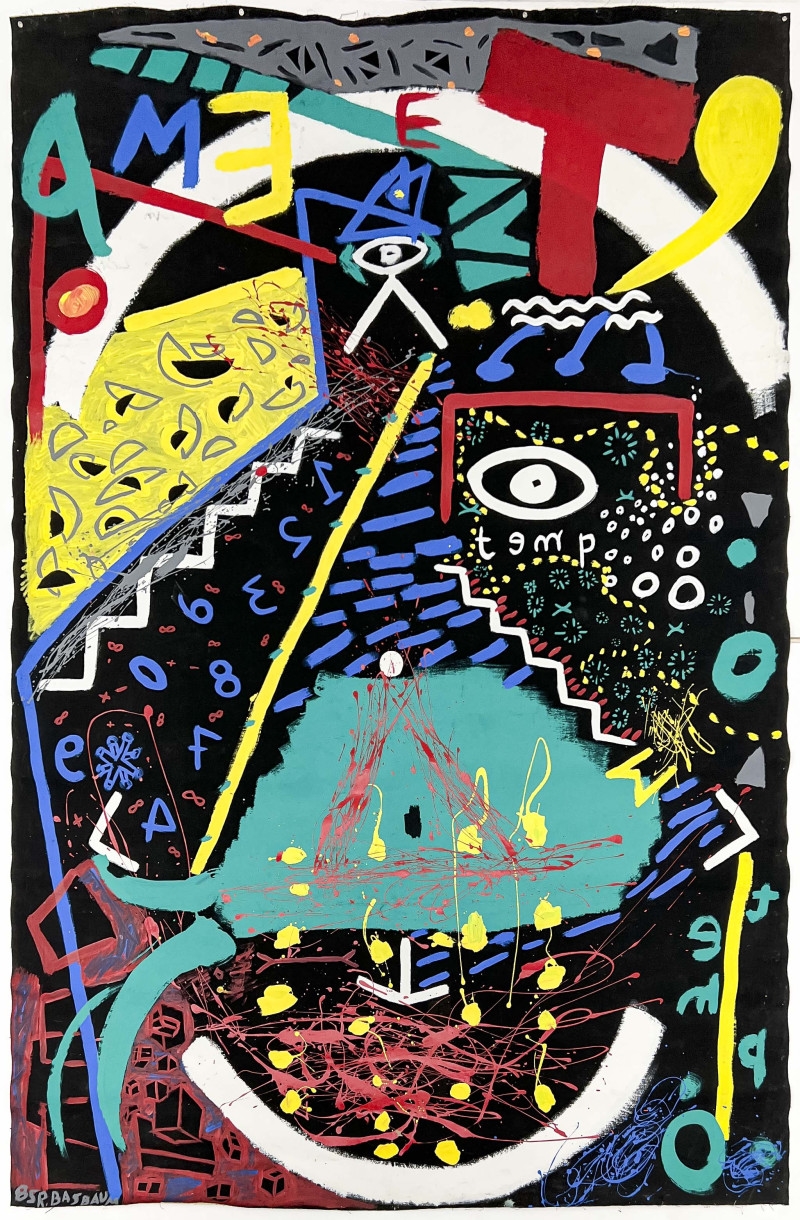 Artwork by Ricardo Basbaum, Tempo (1985, Made of canvas