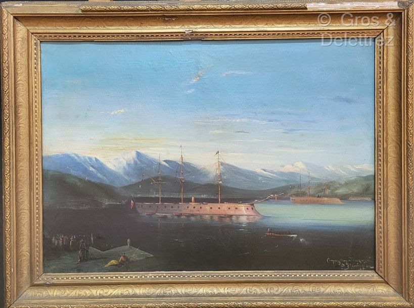 Artwork by D. Tchertchian, D. TCHERTCHIAN (late 19th/early 20th century), in the taste of AIVAZOWSKI, Made of Oil on canvas