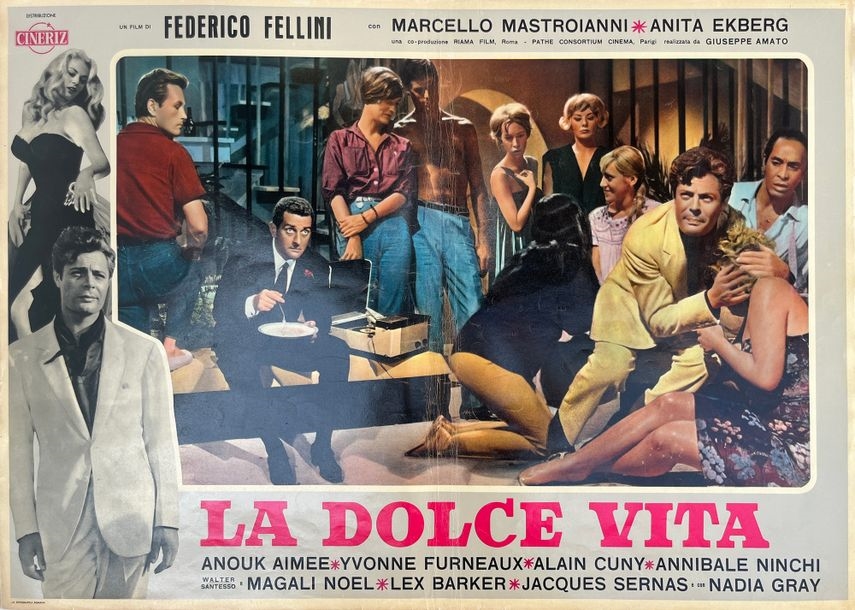 La Dolce Vita Federico Fellini Poster 30 X 40 Cm - Affiche Cinéma Iconique Haute Qualité