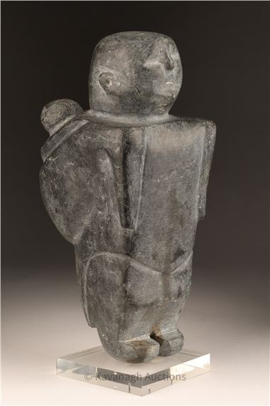 John Kavik | John Kavik Inuit Soapstone Sculpture Mother Child | MutualArt