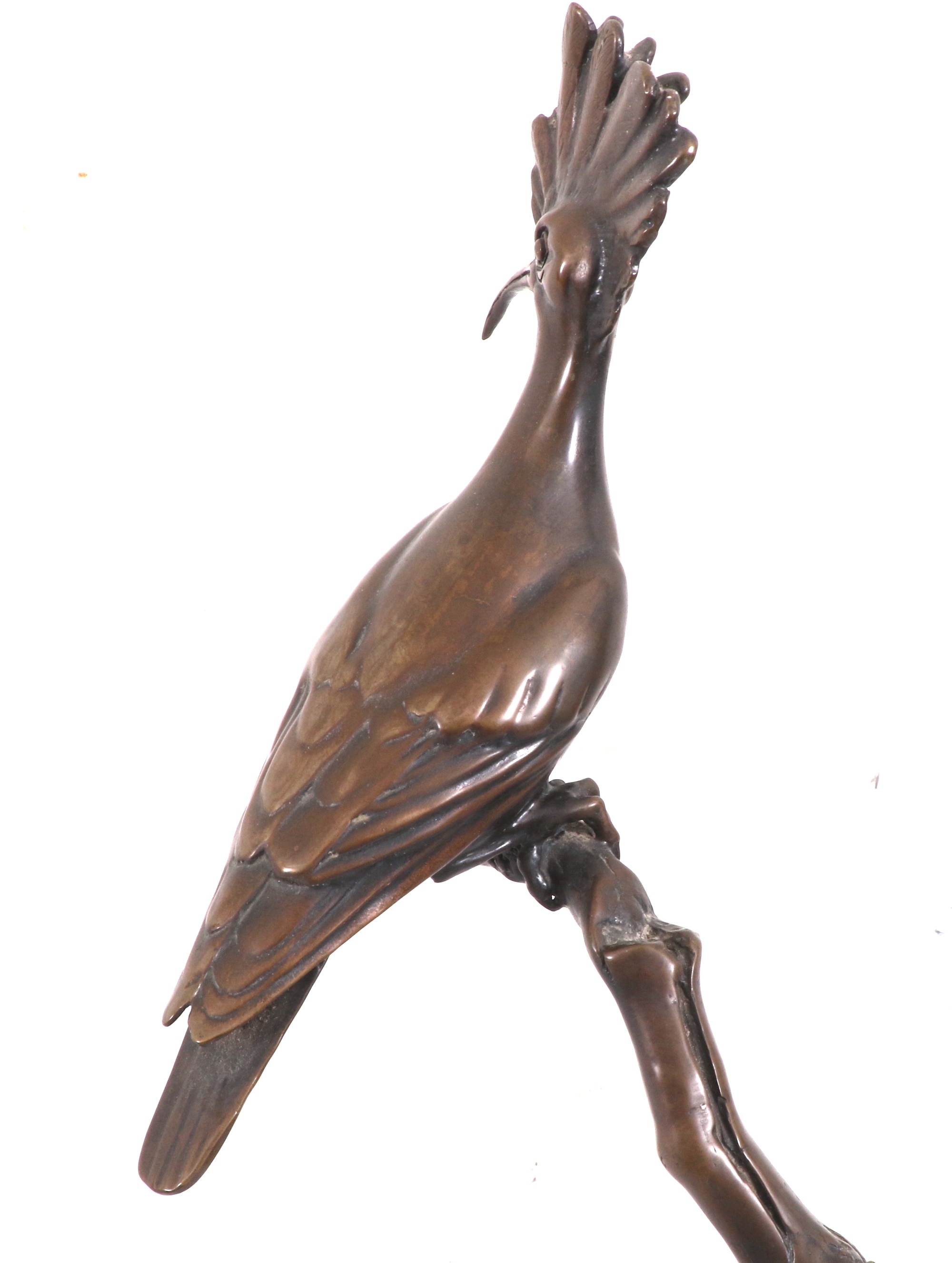 Artwork by Frank Miles, HOOPOE ON A BRANCH, Made of patinated bronze
