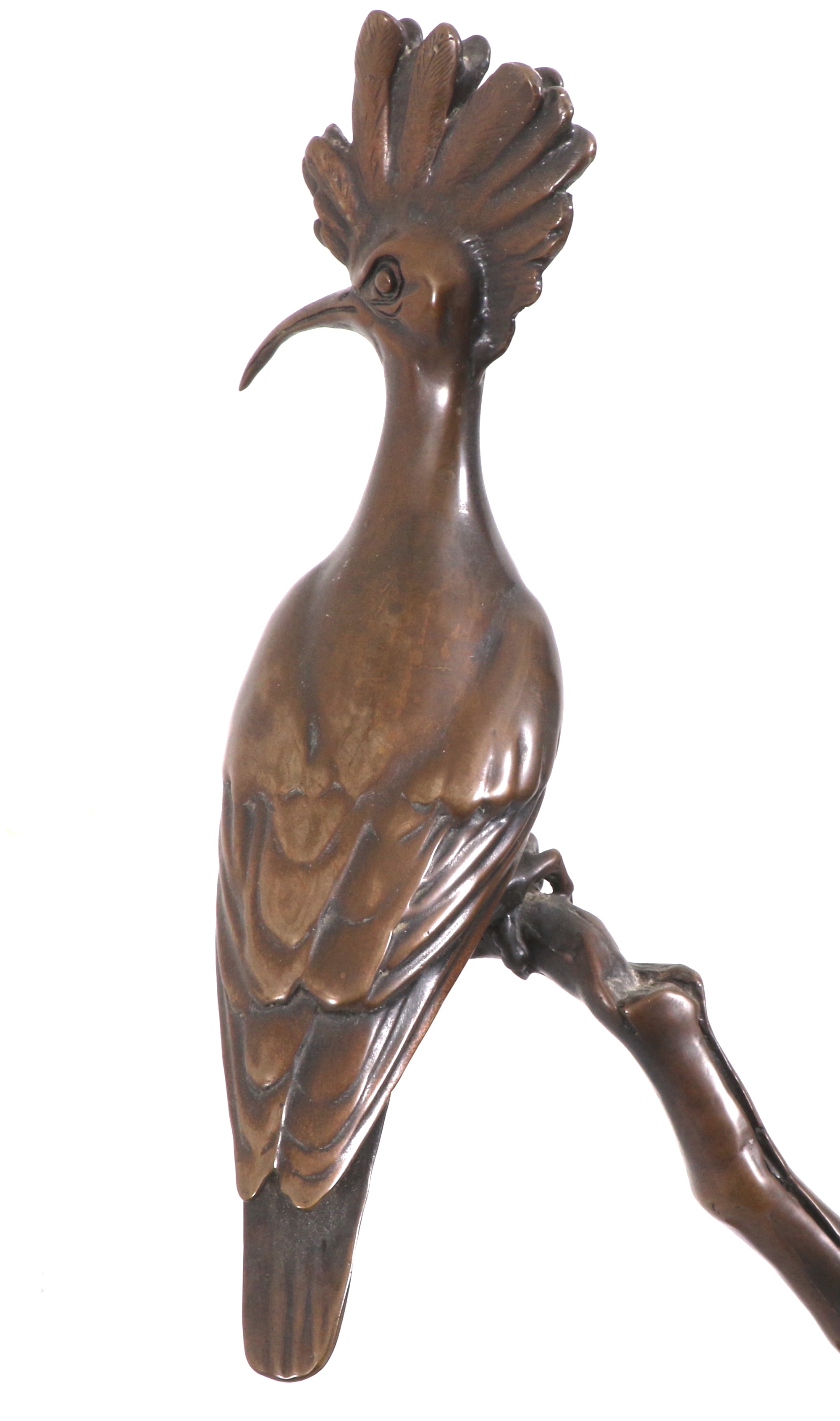 Artwork by Frank Miles, HOOPOE ON A BRANCH, Made of patinated bronze