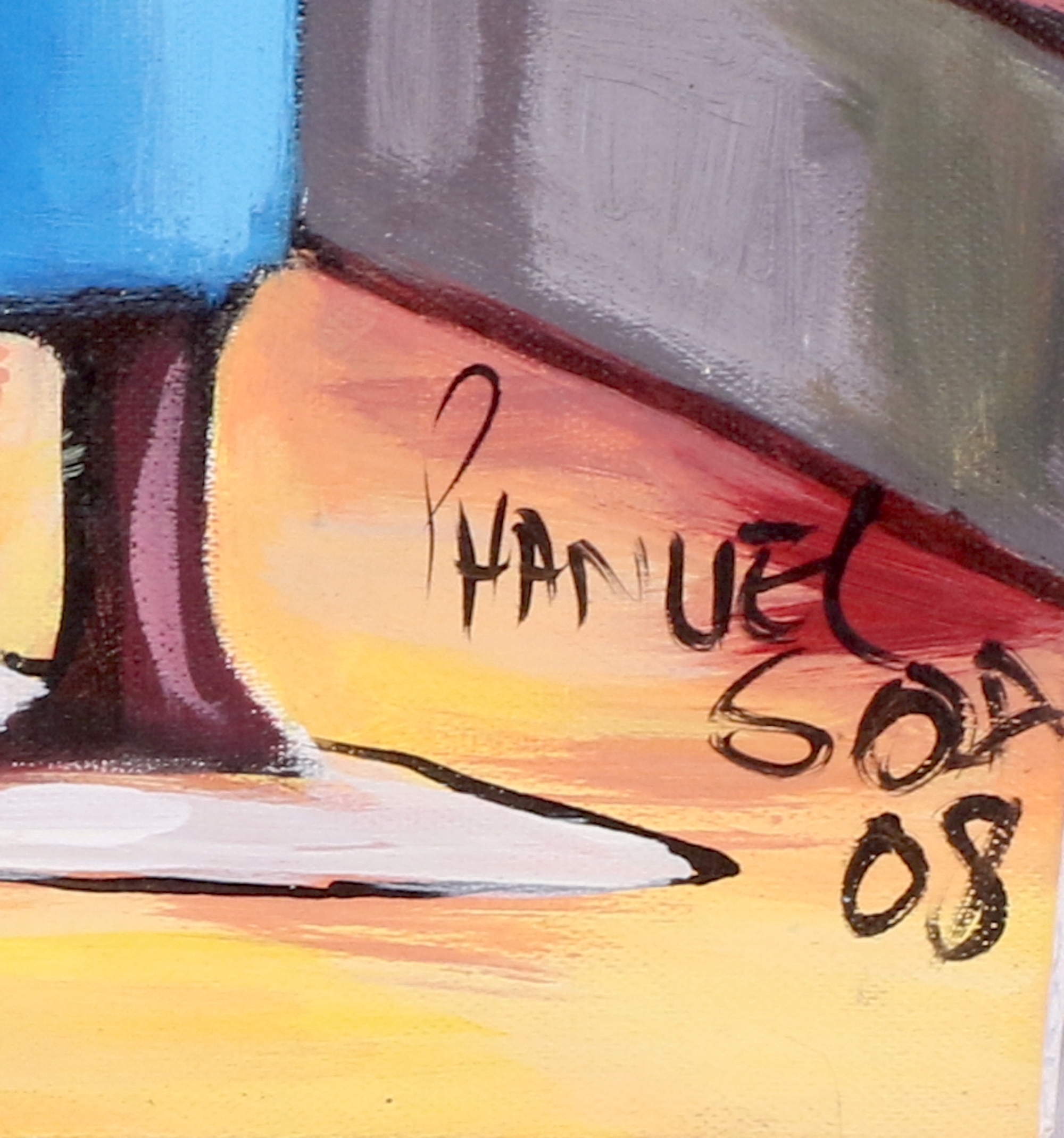 Artwork by Phanuel Soza, LADIES SELLING CLOTHING, Made of oil on canvas