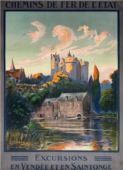 COURONNEAU E. Chemins de Fer de l'Etat. Excursions en Vendée et en Saintonge. Château de Montreuil Bellay. - E. Couronneau