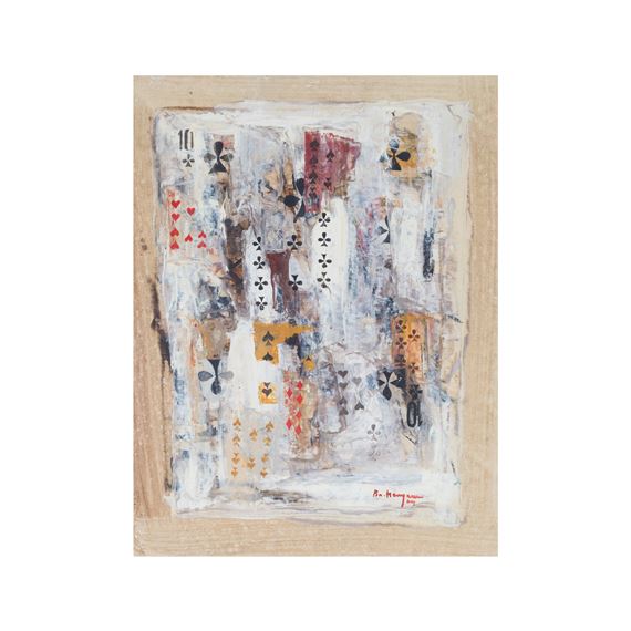 Composition avec des cartes/ Composition with cards by Vladimir Nikolaevich Nemukhin, daté '64