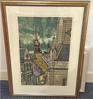 James furneaux the wild boar signed in pencil framed screen print 2/4 71cm x 46cm - James Furneaux