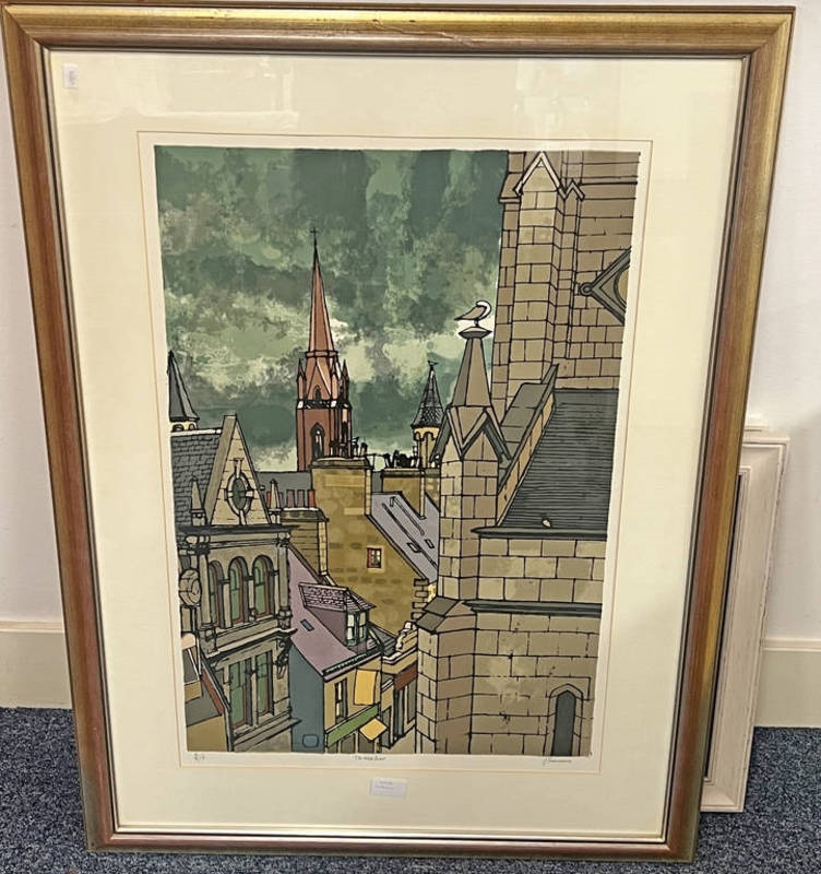 Artwork by James Furneaux, James furneaux the wild boar signed in pencil framed screen print 2/4 71cm x 46cm, Made of screen print