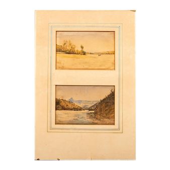 French Impressionist Watercolor on Paper Paintings, Signed - Gustave Vient