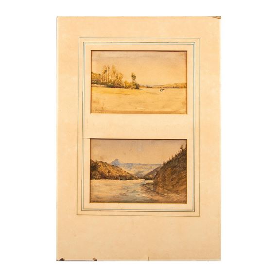 French Impressionist Watercolor on Paper Paintings, Signed - Gustave Vient