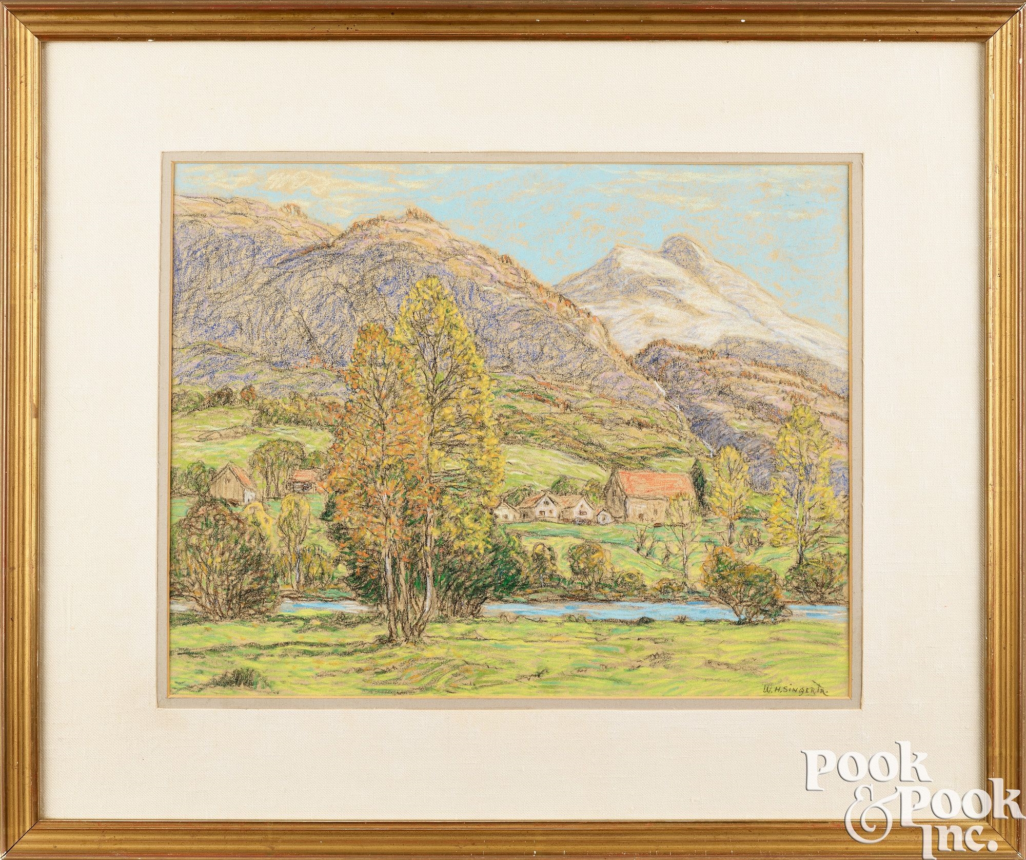 Artwork by William Henry Singer, William Henry Singer Jr. pastel landscape, Made of pastel