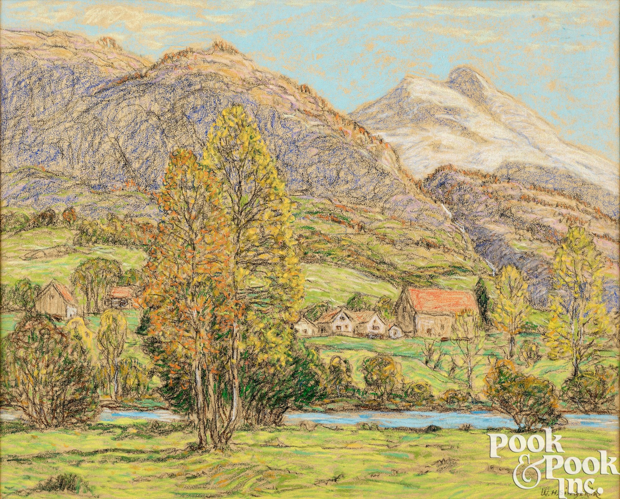 Artwork by William Henry Singer, William Henry Singer Jr. pastel landscape, Made of pastel