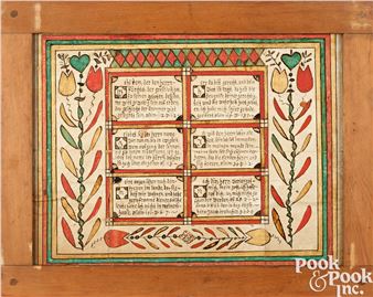 Hans Jacob Brubacher, ink and watercolor fraktur - Hans Jacob Brubacher