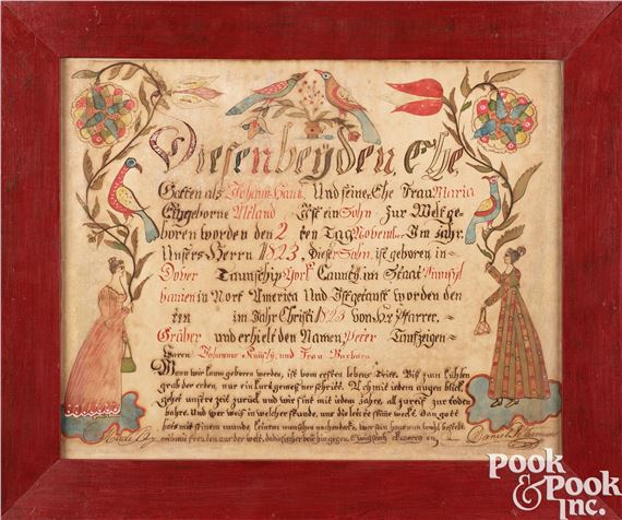 Daniel Peterman, fraktur birth certificate by Daniel Peterman