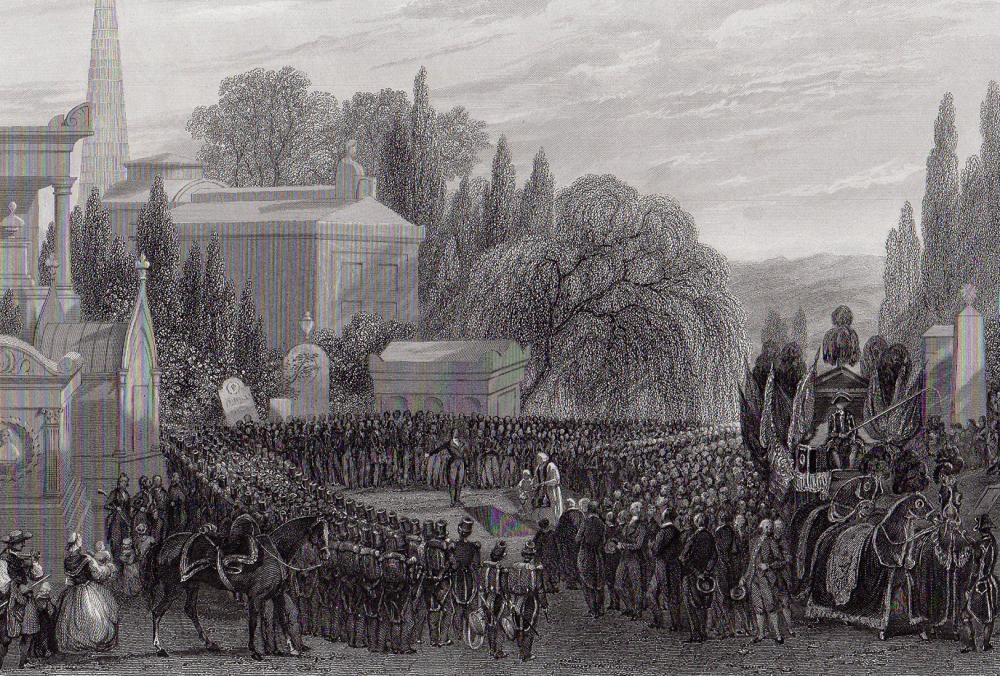Eugène Lami | Eugene Lami Antique Engraving Pere Lachaise (Circa 1840 ...